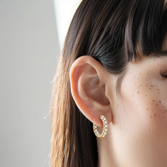 The Halo Hoop in Yellow Gold