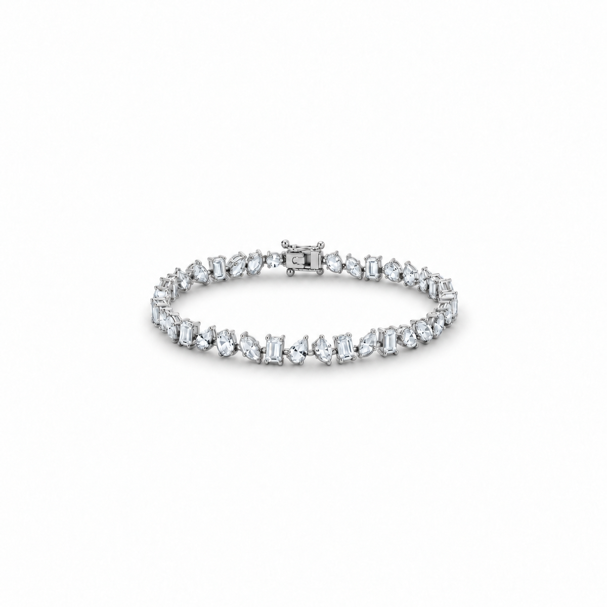 Mosaic Tennis Bracelet White Gold