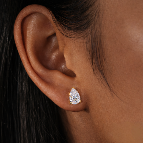 Muse (Pear) Studs Yellow Gold