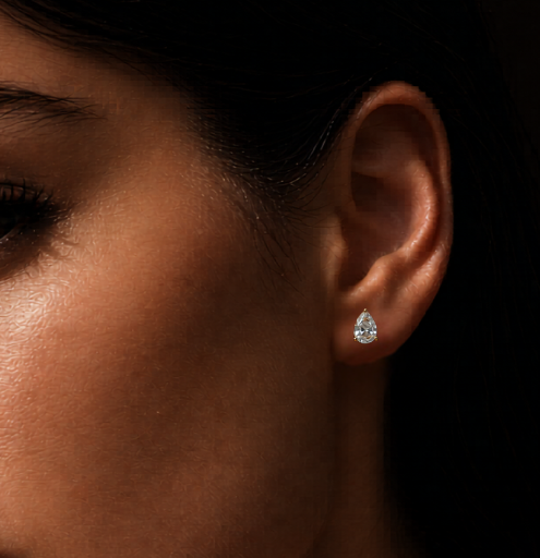 Muse (Pear) Studs Yellow Gold