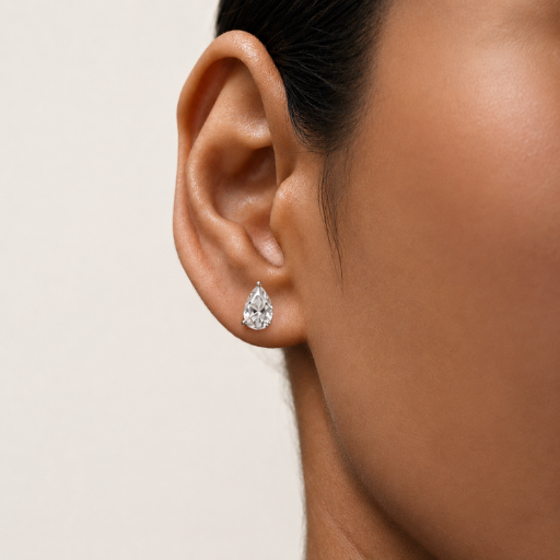 Muse (Pear) Studs White Gold