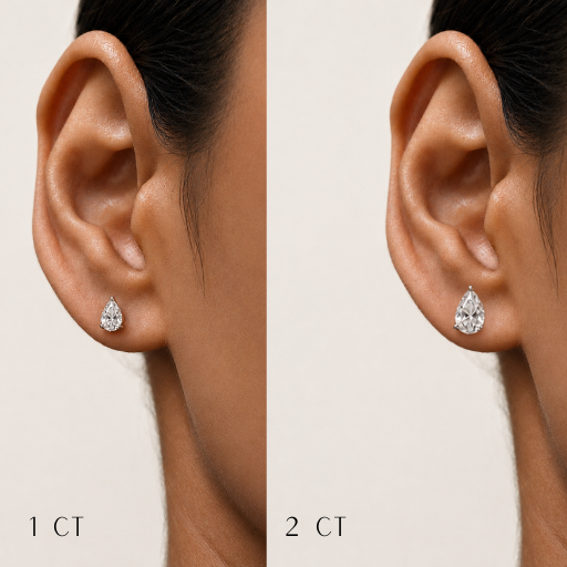 Muse (Pear) Studs White Gold