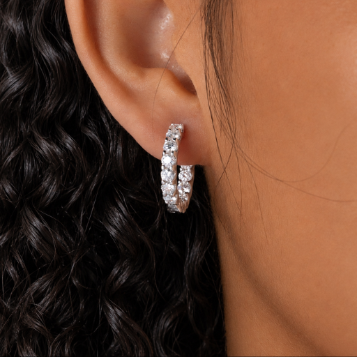 Halo Hoops White Gold