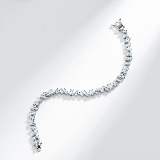 Mosaic Tennis Bracelet White Gold Pre-Order