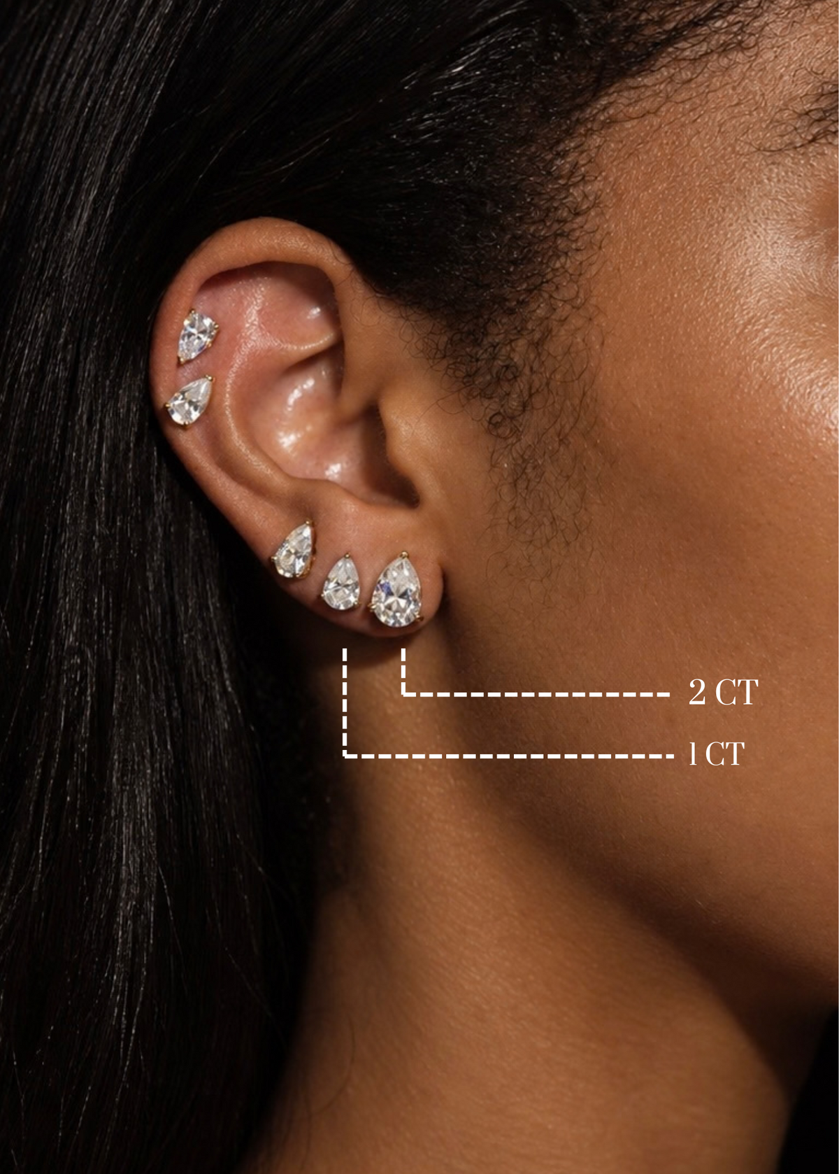 Muse (Pear) Studs Yellow Gold