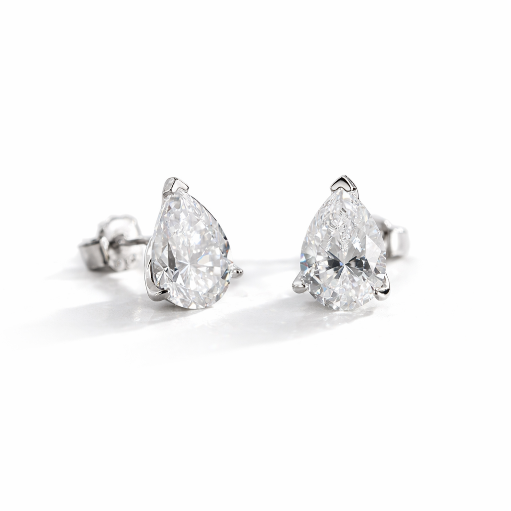 Muse (Pear) Studs White Gold