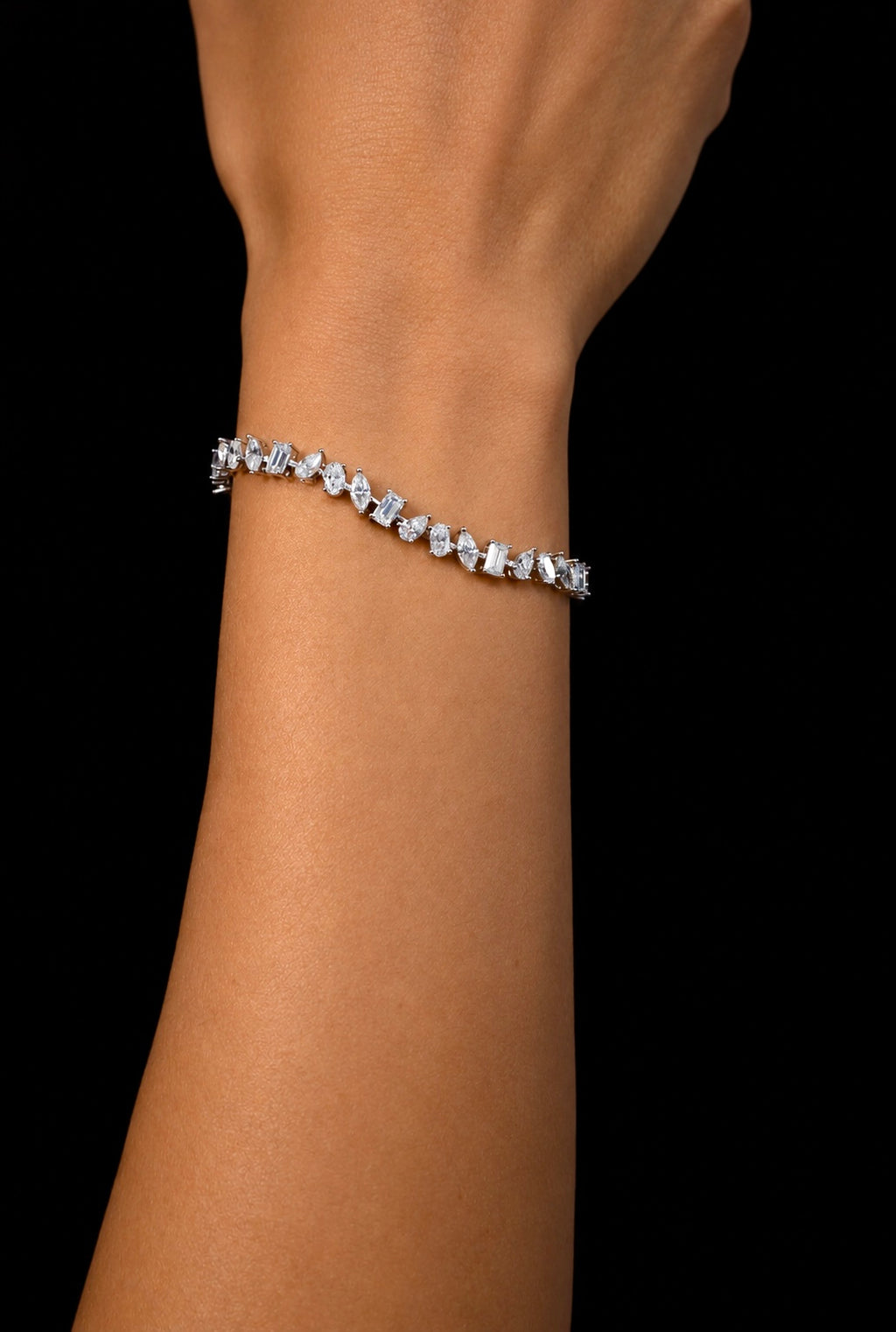 Mosaic Tennis Bracelet White Gold Pre-Order