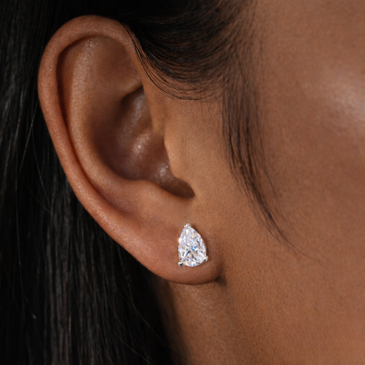 Muse (Pear) Studs White Gold