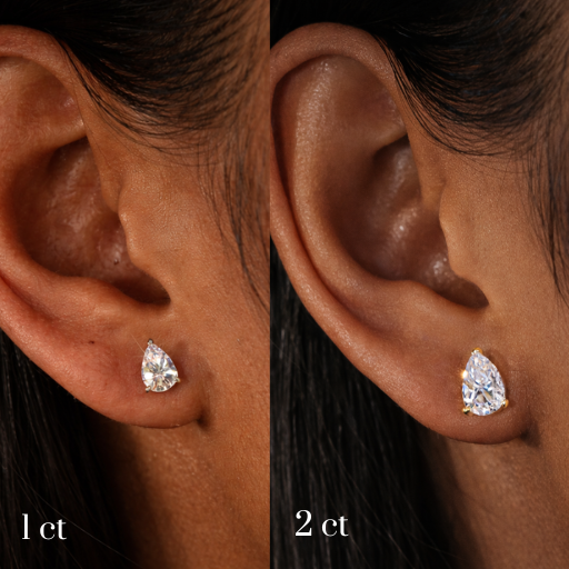 Muse (Pear) Studs White Gold