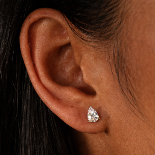 Muse (Pear) Studs White Gold