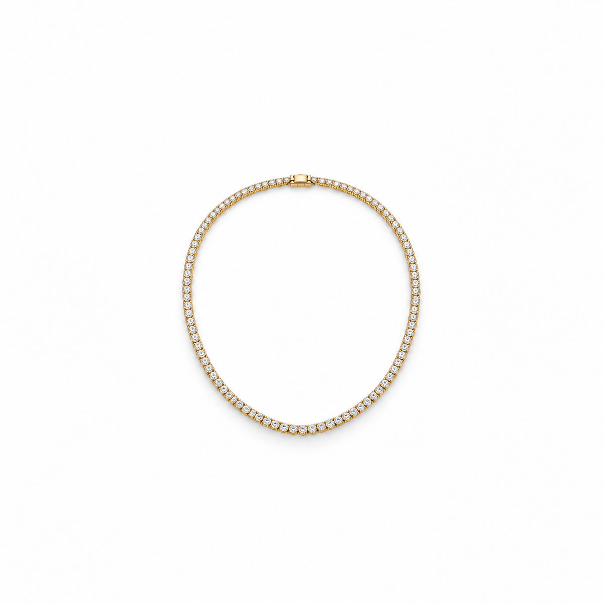 Aura Tennis Necklace Yellow Gold