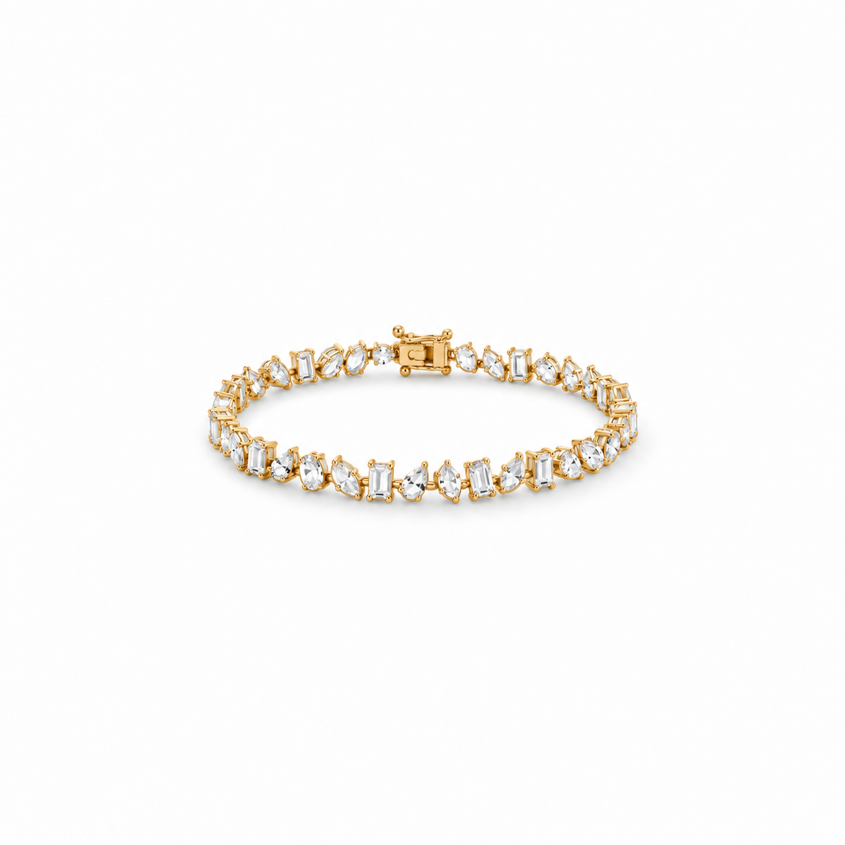 Mosaic Tennis Bracelet Yellow Gold