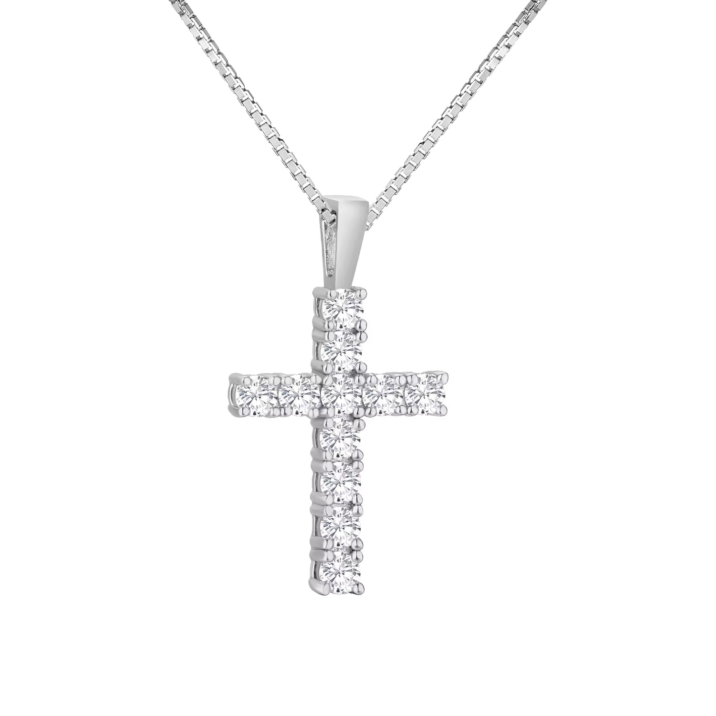 Divine Cross Necklace White Gold