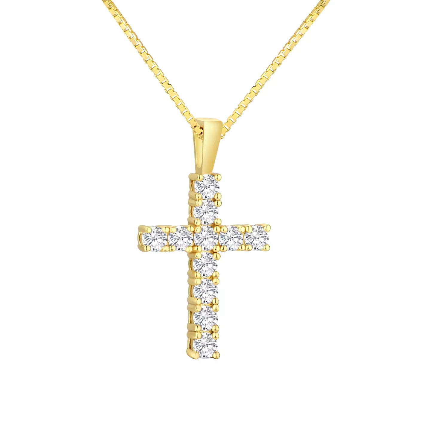 Divine Cross Necklace Yellow Gold