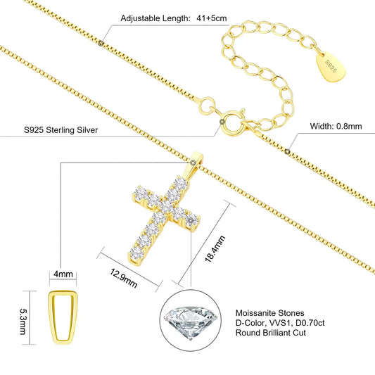 Divine Cross Necklace Yellow Gold